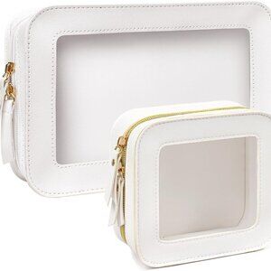2 Pcs Makup Bag Set, Small Travel Cosmetic Case Waterproof Cosmetic Bags with Zi